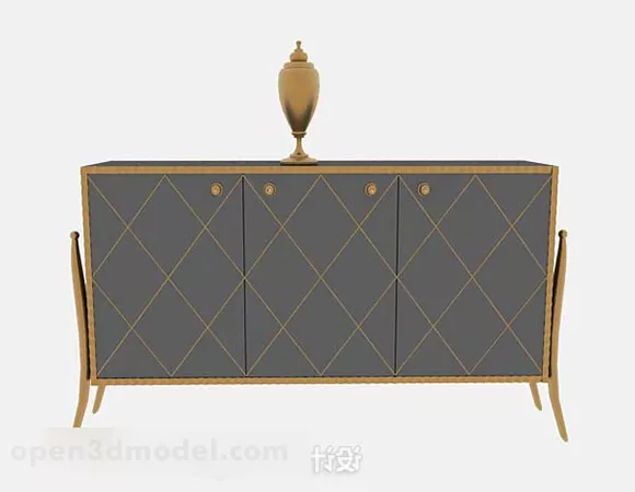Hall Cabinet Antique Design 3d model Hall Cabinet Antique Design 3d model