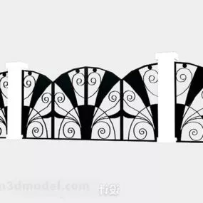 Black Iron Railing Decoration 3d model