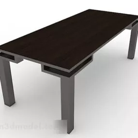 Rectangular Coffee Table Wooden Design 3d model
