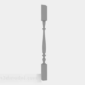 Gray Pillar Column 3d model