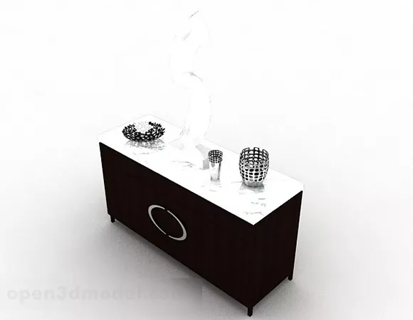Console Table Aantique Curved Leg 3d model
