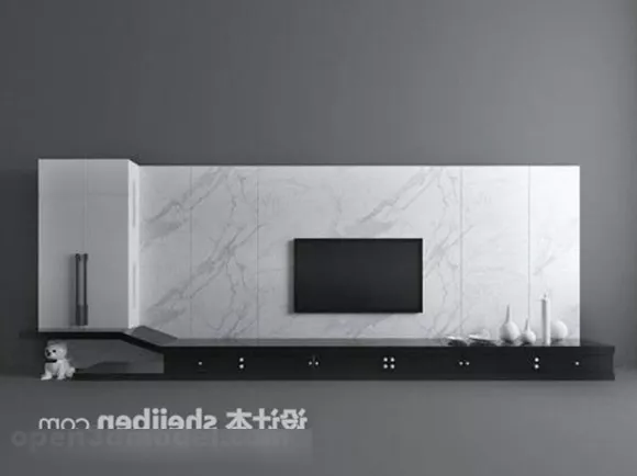Minimalist Television Wall Decor 3d model Minimalist Television Wall Decor 3d model