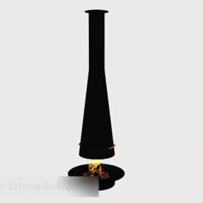 Iron Minimalist Fireplace 3d model