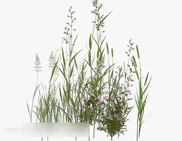 Grass Garden Pot L Shaped 3d model