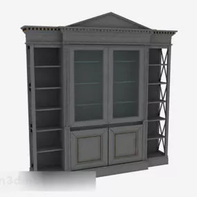 Gray Home Display Cabinet 3d model