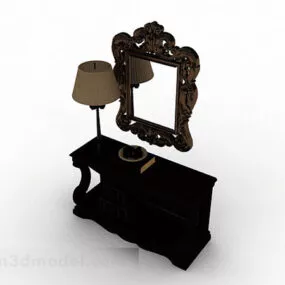 Brown Wooden Furniture 3d model