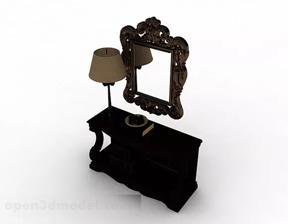 Brown Wooden Furniture 3d model Brown Wooden Furniture 3d model