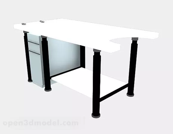 White Office Desk Modern Furniture 3d model White Office Desk Modern Furniture 3d model