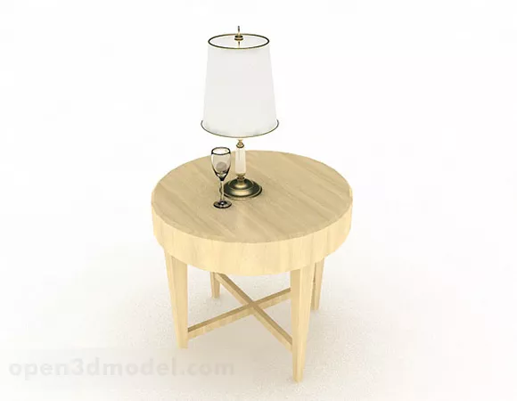 Yellow Wooden Tea Table 3d model Yellow Wooden Tea Table 3d model