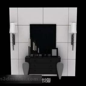 Black Paint Office Cabinet 3d model