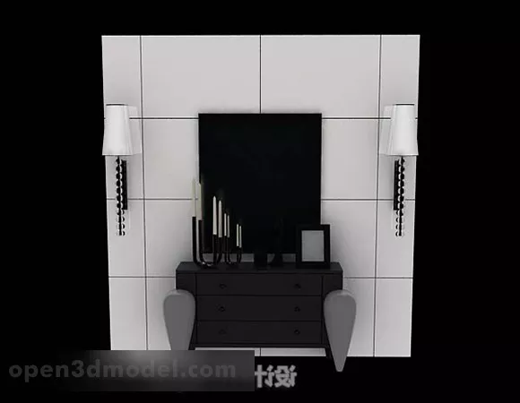 Wood Color Plate With Paint Brush 3d model