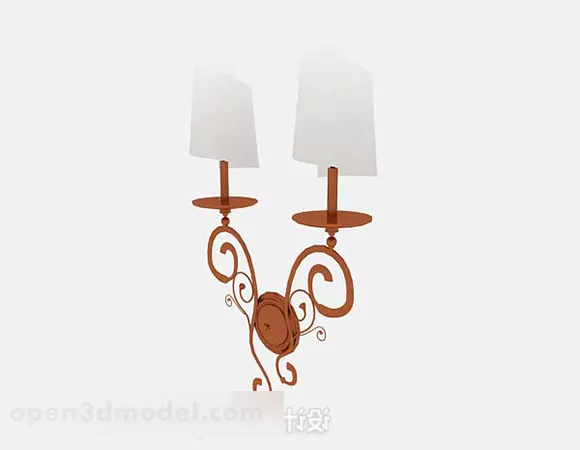 Brown Wall Lamp Decor 3d model Brown Wall Lamp Decor 3d model