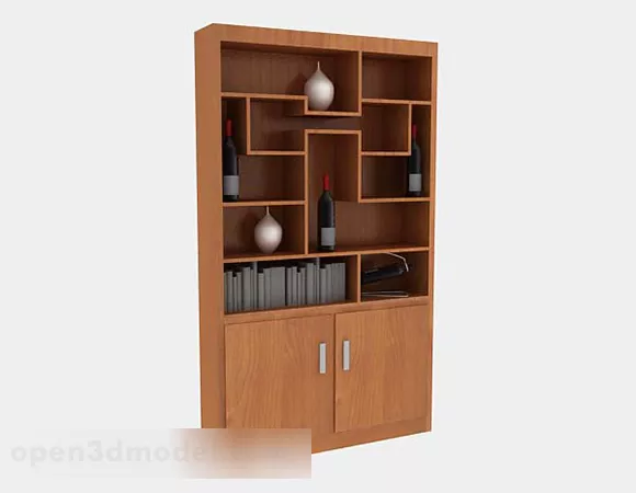 Home Wooden Display Cabinet 3d model Home Wooden Display Cabinet 3d model
