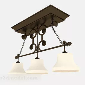 Brown Chandelier Classic Style 3d model