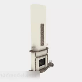 Brown Fireplace 3d model