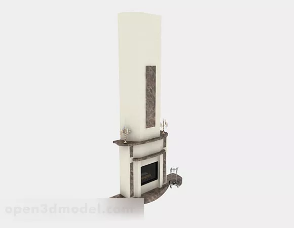 Greek Carved Fireplace 3d model