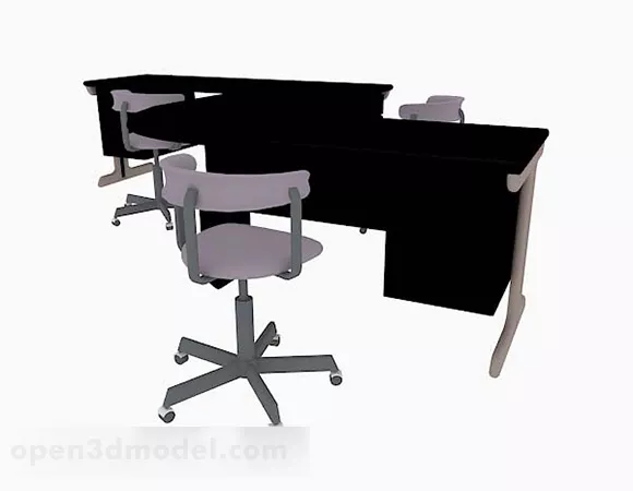 Simple Work Desk And Chair 3d model Simple Work Desk And Chair 3d model