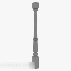 Gray Pillar Western Stair 3d model