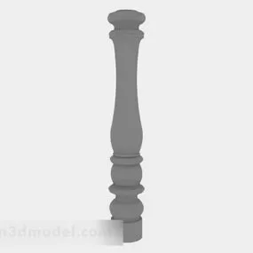 Gray Pillar Western Decor 3d model