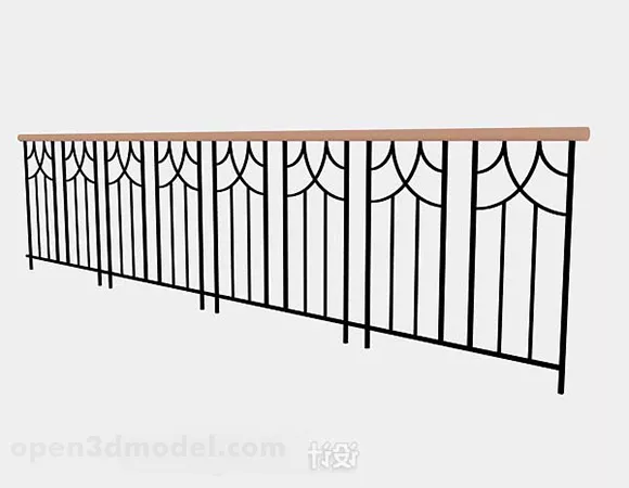 Home Outdoor Black Railing 3d model Home Outdoor Black Railing 3d model