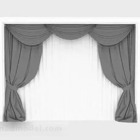 Gray Home Curtains 3d model