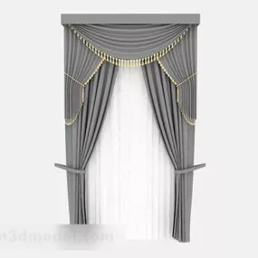 Gray Curtain Classic Style 3d model