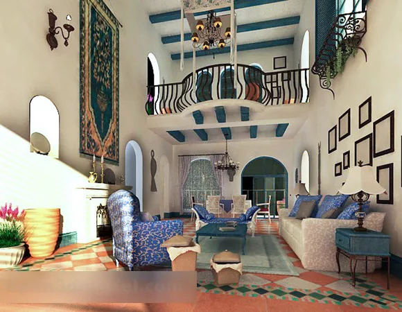 Living Room Mediterranean Interior 3d model Living Room Mediterranean Interior 3d model