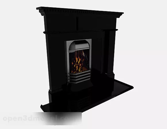 Elegant Fireplace Furniture Vianna 3d model