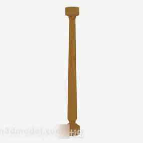 Brown Wood Pillar Design 3d model