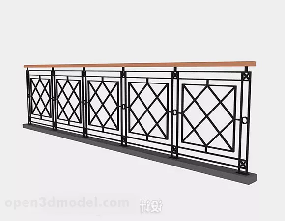 Black Railing Apartment 3d model Black Railing Apartment 3d model