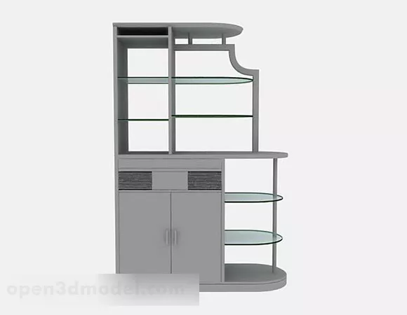 Gray Display Cabinet 3d model Gray Display Cabinet 3d model