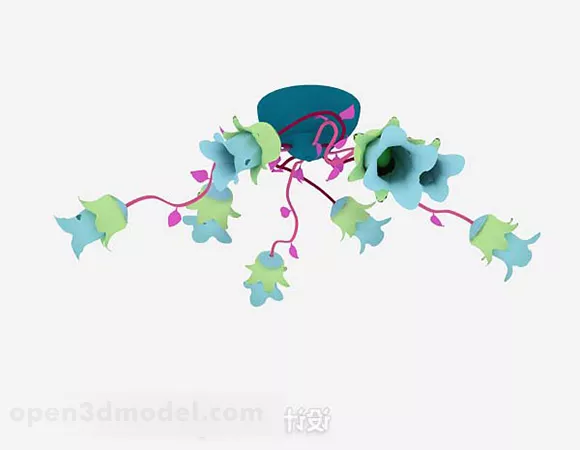 Blue Ceiling Lamp Decor 3d model Blue Ceiling Lamp Decor 3d model