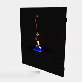 Rectangular Minimalist Fireplace 3d model
