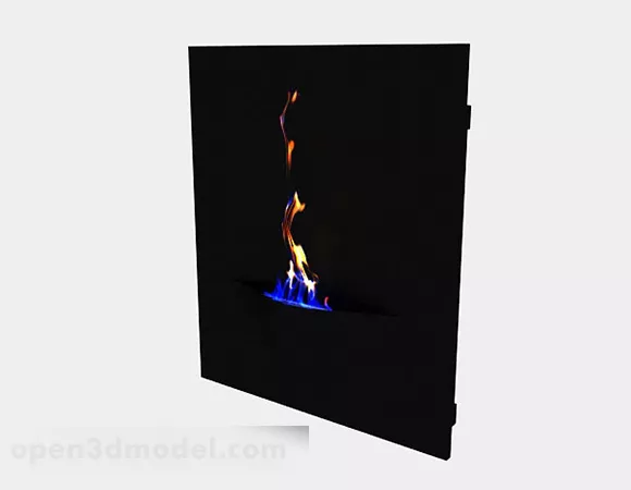 Rectangular Minimalist Fireplace 3d model Rectangular Minimalist Fireplace 3d model