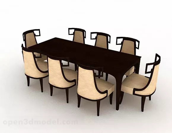 Antique Dining Table Chair 3d model Antique Dining Table Chair 3d model