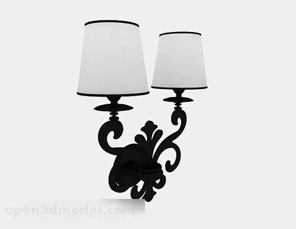 Black White Home Wall Lamp Decor 3d model Black White Home Wall Lamp Decor 3d model