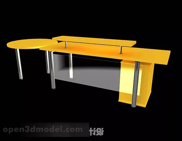 Yellow Furniture Office Desk 3d model Yellow Furniture Office Desk 3d model