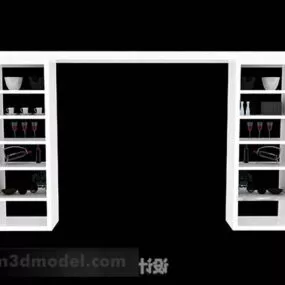 White Furniture Home Display Cabinet 3d model