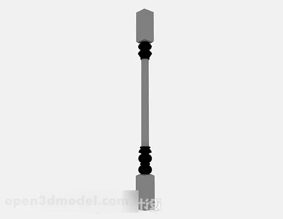 Gray Pillar Stair Decorative 3d model Gray Pillar Stair Decorative 3d model