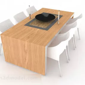 Simple Style Dining Table Chair 3d model