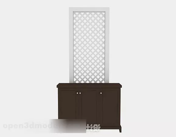 Furniture Brown Wooden Entrance Cabinet 3d model Furniture Brown Wooden Entrance Cabinet 3d model