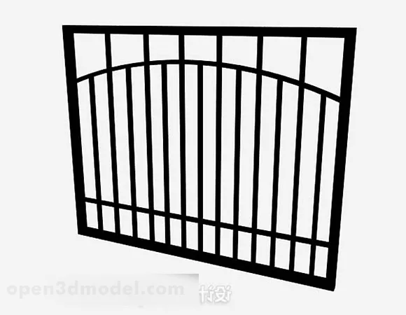 Outdoor Black Iron Railing 3d model Outdoor Black Iron Railing 3d model