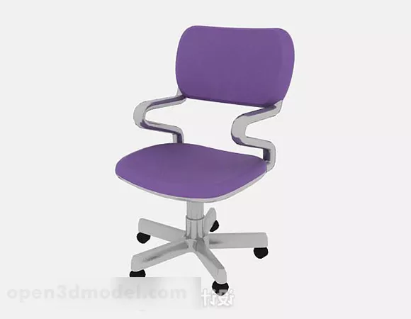 Purple Office Chair For Staff 3d model Purple Office Chair For Staff 3d model