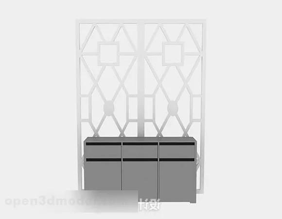 Gray Entrance Cabinet Furniture 3d model Gray Entrance Cabinet Furniture 3d model