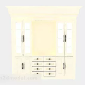 Yellow Color Wardrobe Furniture 3d model