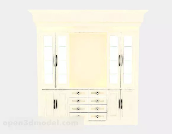 Side Wardrobe With Small Drawers 3d model