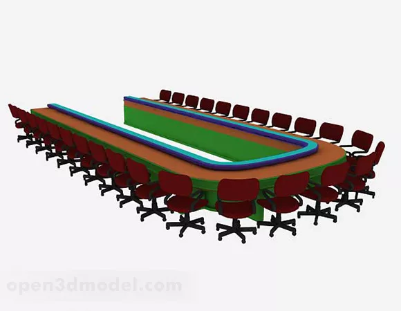 Conference Table Chair Combination 3d model Conference Table Chair Combination 3d model