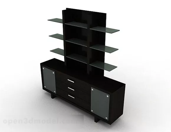 Furniture Brown Wooden Cabinet 3d model Furniture Brown Wooden Cabinet 3d model