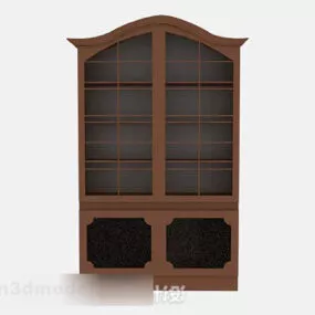Furniture Brown Wooden Display Cabinet 3d model