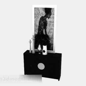 Furniture Black Wooden Office Cabinet 3d model